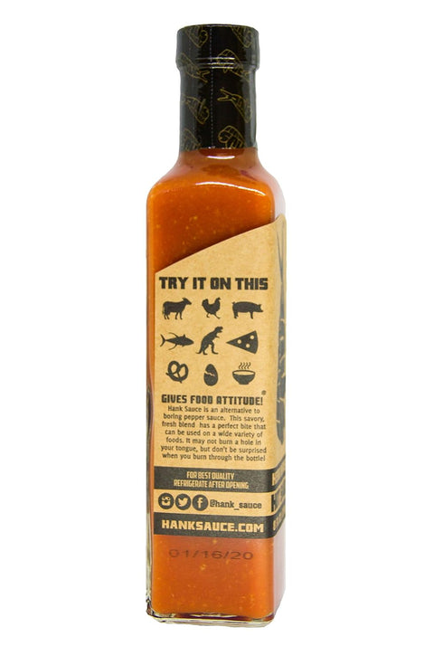 Hank Sauce Herb-Infused Hot Sauce - Versatile Hot Pepper Sauce with Fresh Basil & Garlic - 2 x 8 Ounces