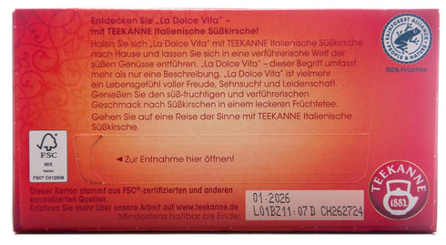 20 bags/1ct. Teekanne Italian Sweet Cherry tea tea Made in Germany