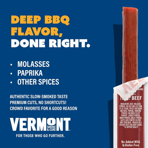 1 (Pack 24) Vermont Smoke & Cure BBQ Seasoned Beef Sticks, Gluten Free, Ounce