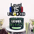 Happy 15th Birthday Video Game Cake Topper, Level 15 Unlocked Decoration for Kids Boys Girls Birthday Party