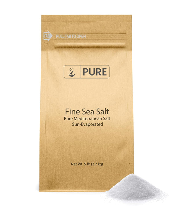 Pure Original Ingredients Fine Sea Salt (5 lb) Mediterranean Sea Salt, Essential