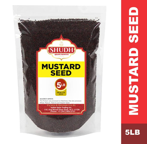 jimidar 5 LB 80 oz SHUDH Black Mustard Seed | | Whole Spice (Kali Rai) ~ All Natural | Gluten Friendly | NON-GMO |