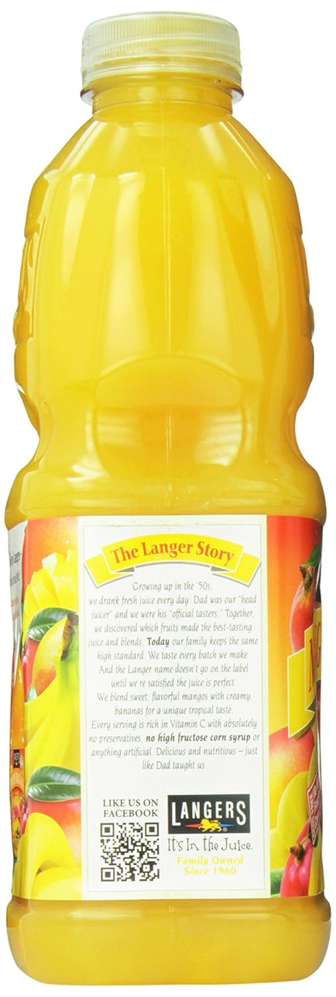 64 Oz (Pack 8) Langers Juice, Mango Banana Nectar, Fl