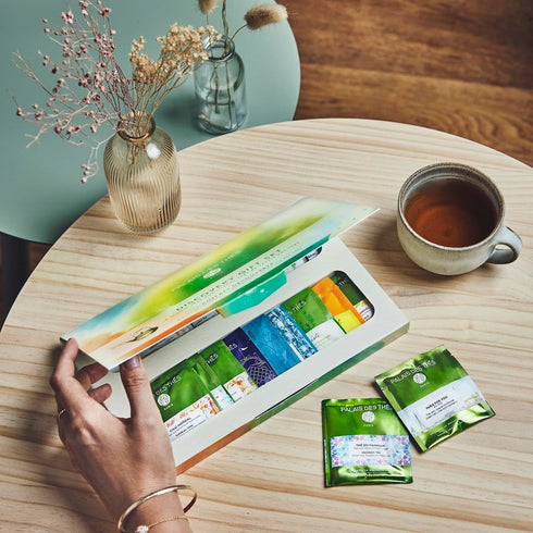 Set 18 Palais des Ths - Discovery Gift Box with Flavored Teas - Organic Selection of Premium Tea Bags, Serves Cups