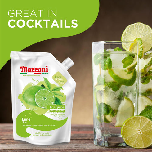 100% Mazzoni - Lime Juice & Passion Fruits Puree - Natural