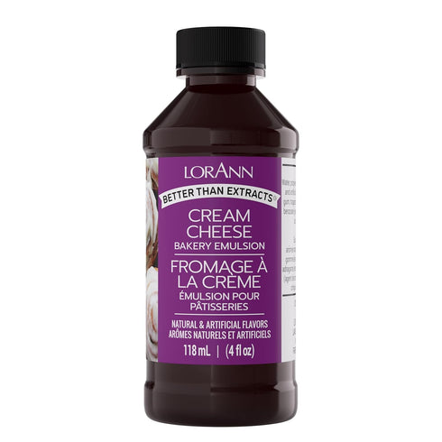 LorAnn Oils Cream Cheese Bakery Emulsion, 4 Oz, Ideal for Boosting Fruit Tones in Cakes, Gluten-Free, Keto-Friendly