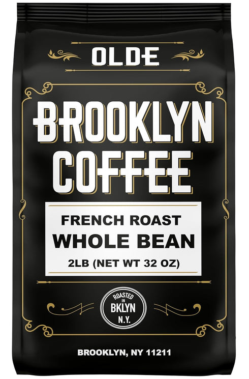 BROOKLYN COFFEE Whole Bean, French Dark Roast (2lb) Silky Smooth, Bold, Balanced