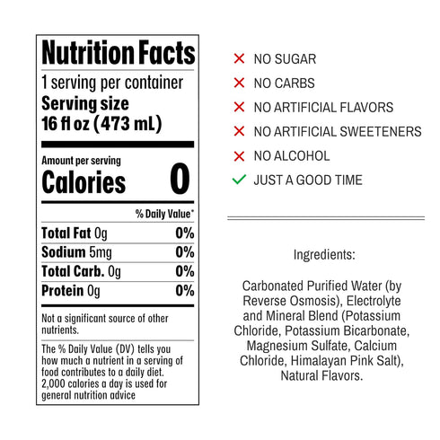 99.9% 16 Oz Tallboy 8 Pack Not Beer American Sparkling Water, Black Cherry, Pure, Mineral & Electrolyte Blend