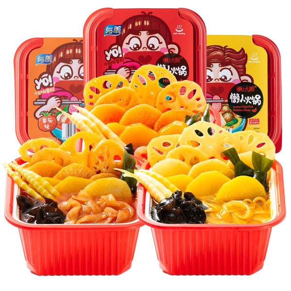 3 Pack Yumei Instant Hotpot Self-Heating 425g, With Vegetable and Noodles in,