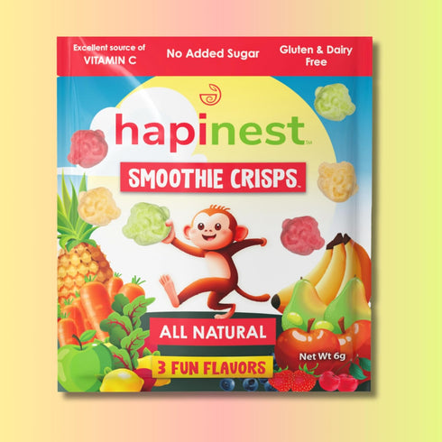 3 12 Pack 3 Hapinest Smoothie Crisps - Freeze-Dried Fruit & Veggie Snacks for Kids Ages Years and Up, Free From Added