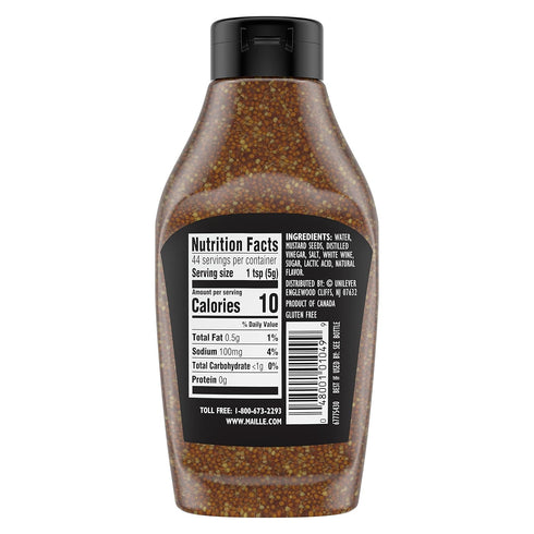 8.5 oz Maille Mustard for Marinades, Mustard Sauce and Tasty Recipes Old Style Squeeze Gluten Free and Kosher Mustard