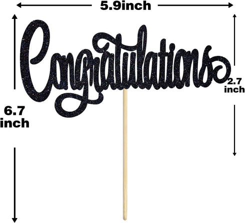 Congratulations Cake Topper, Congrats Grad Graduate Decorations for 2025 Graduation/Wedding/Birthday