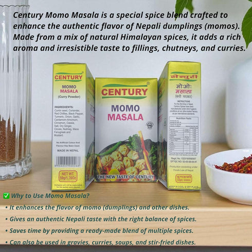Pack 3 150 Century MOMO Masala Made in Nepal of Pcs Chinese Dumpling Spices gm Net