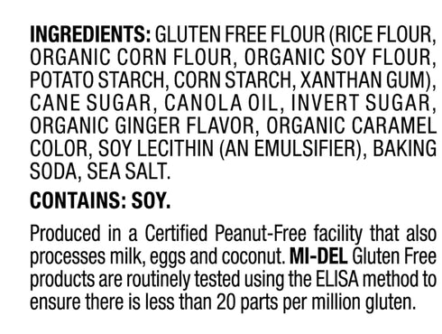 Mi-Del Ginger Snap Cookies - Non GMO Certified, Gluten Free Snacks (Pack of 1)