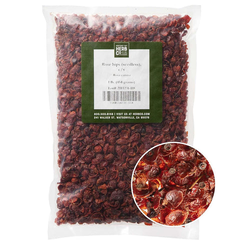 1 lb Rose Hips Seedless Cut & Sifted, by Herb Co, Rosa Canina, From Chile, Kosher, for Herbal Tea Blends & Potpourri