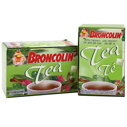 Broncolin Tea, Natural Remedy Herbal Tea, 2-Pack of 25 Tea Bags, 2 Boxes