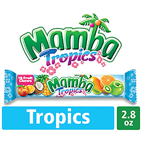 Mamba 18 (Pack 24) Tropics Fruit Chews Candy, Pieces