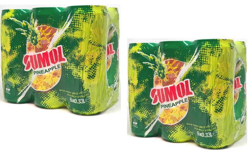 Sumol Pineaple Can Soda 12 Pack / Pineapple Soft Drink Can 12 Pack.