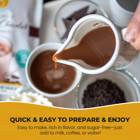 (1.5g Good Dees Sipping Chocolate Keto Drink Mix, Chocolate Flavor Low Carb Hot Cocoa Mix, No Sugar Added, Gluten Free