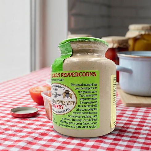Pommery 8.8oz - Gourmet Green peppercorn Mustard from France in crock