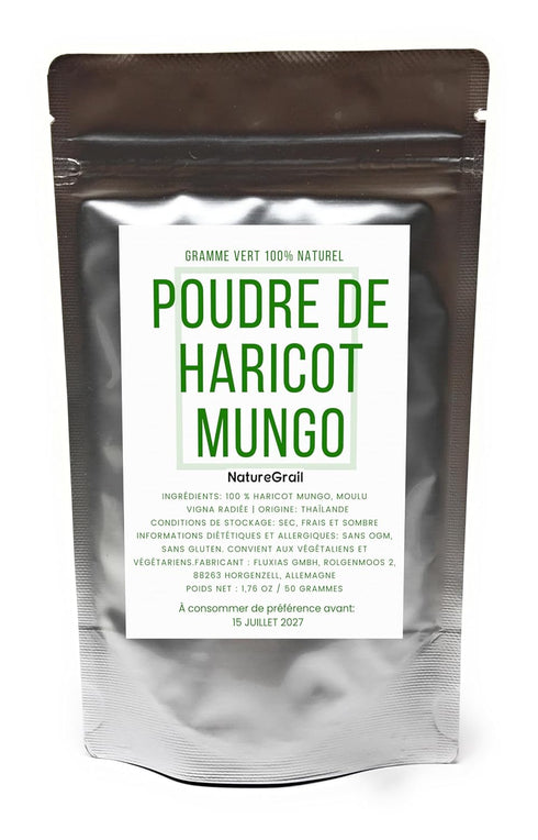 100% 1.76oz/50g Mung Bean Powder, Made From Vigna Radiata - Pure Green Gram, Natural Moong Bean Powder - Net Weight: