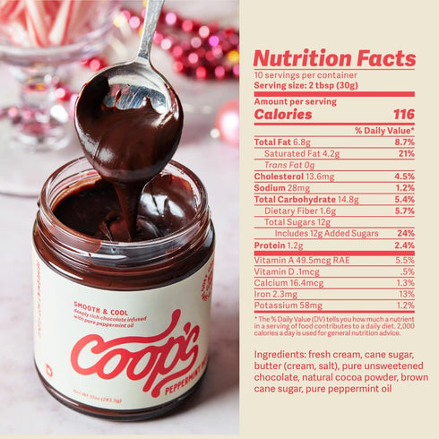 10 Coop's Peppermint Hot Fudge, All Natural Peppermint Hot Chocolate Gift Non GMO Chocolate Ice Cream Toppings Sundae