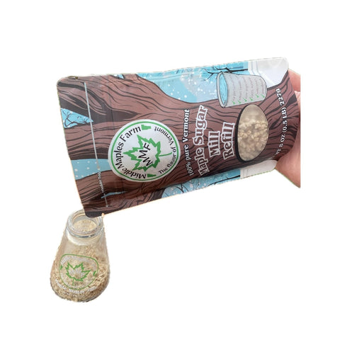 8oz Vermont Pure Organic Coarse Maple Sugar Chunks, Product of USA, from Middle Maples Farm, resealable pouch, Use as