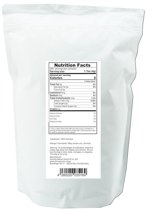 Zimmermann 2.2lb 1000g, 100% Bamboo Fiber gluten free flour, Non GMO, Keto Flour, Bamboo, Keto & Low-Carb Baking