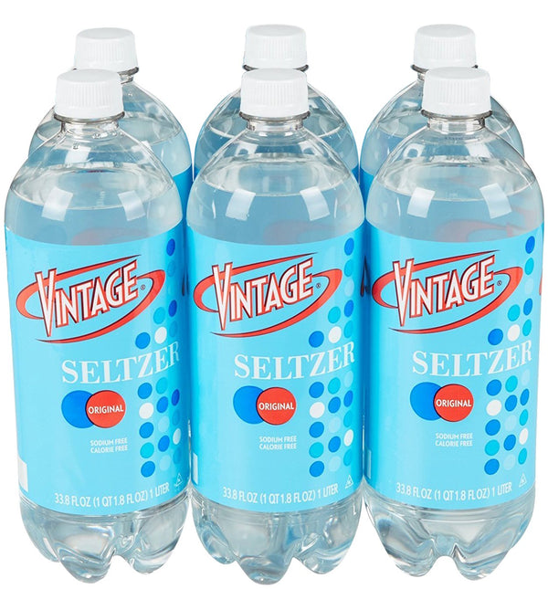 Vintage Seltzer Water, 33.8 fl oz Bottle (6-Pack)