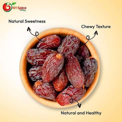 3 NY Spice Shop Medjool Dates - Pound California Natural Delight Medjool Pitted Fresh Dates Bulk - Sweet Candied Large