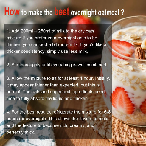 27g (8 Pack) DIET COOKER Mushroom Overnight Oats, of Protein & Strawberry Flavor, High Protein High Fiber Low Fodmap