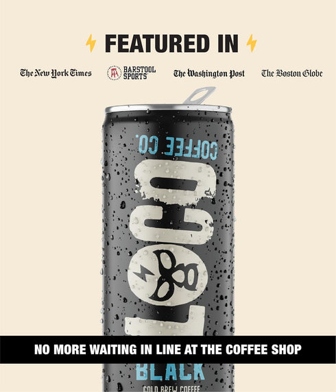 11 12 Count 190mg Loco Coffee Black Cold Brew Ounce Can, | Zero Sugar, Caffeine | Gluten Free and Dairy Free | Low