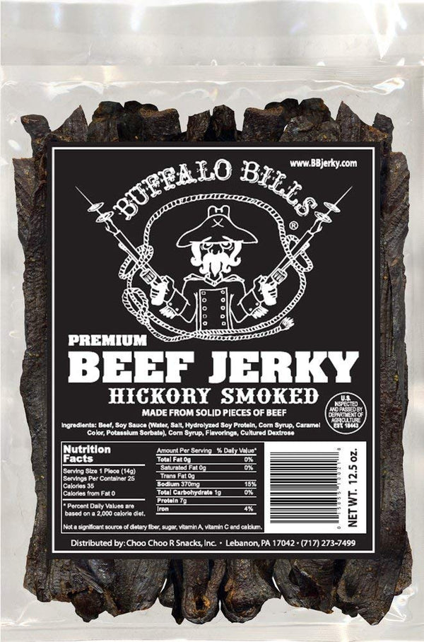 Buffalo Bills 12.5oz Premium Hickory Beef Jerky 7 Strips (25 hickory smoked