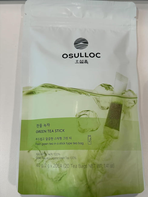 OSULLOC Cold Green Tea - Stick-Type in Pouch Package, Premium Organic Pure Tea from Jeju, 20 count