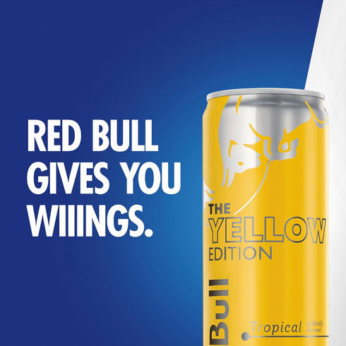 12 Oz, 4 Red Bull Yellow Edition Tropical Energy Drink. Fl Cans