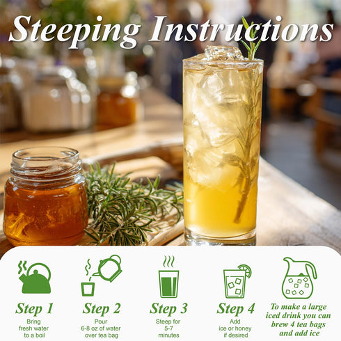 100 Count,100% WT WEETEE Rosemary Leaf Tea Bags Caffeine-Free Herbal Tea Made from Pure Rosemary Leaves, Supports
