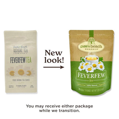 Palm Beach Medicinal Herbs - Feverfew Tea, Pure Herbal Tea Series, 30ct