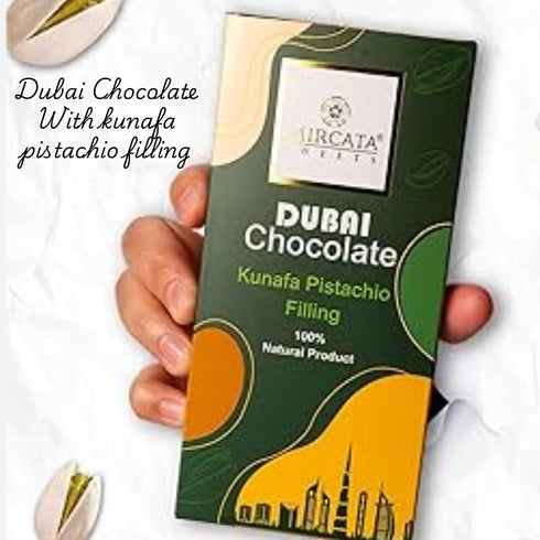 PRIME POWER 7.05oz (200g) Dubai Style Pistachio with Knafeh Authentic Middle Eastern Dessert with Crispy Kataifi Pastry