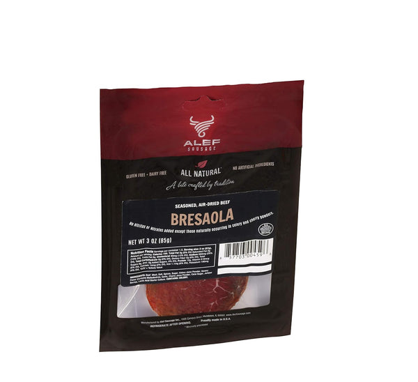 ALEF Uncured Bresaola seasoned Air Dry Beef (3 packages / 3 oz. each)