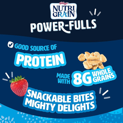 (5 20 Nutri-Grain Power-Fulls Soft Baked Oat Bites, Protein Snacks, Whole Grain, Strawberry Boxes, Pouches)
