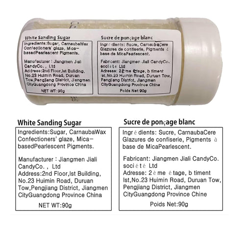 3.2 OZ Sentovac White Sanding Sugar for Baking Edible Sparkling Coarse Sugar Crystals Sprinkles for Baking Topping Cake