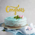Gold Glitter Congrats Cake Topper for Graduation Party Decorations, Class of 2025, College Grad, Congratulations