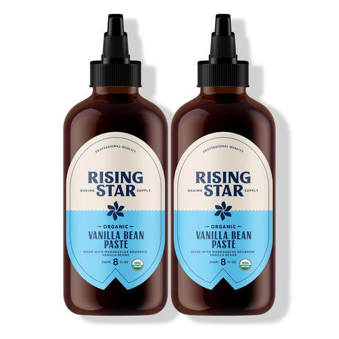 Rising Star Organic Vanilla Bean Paste, 8 oz (2 Ct) Organic Madagascar Bourbon Bean