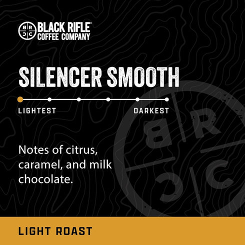 50 Count, 1.0 2.0 Black Rifle Coffee Company Silencer Smooth, Light Roast K Cups - Single Serve K Cups Coffee Pods