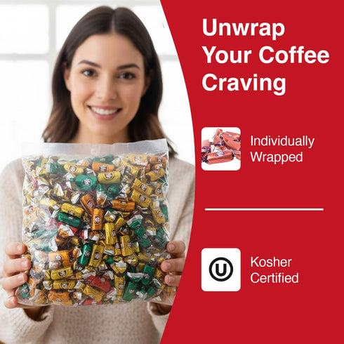 Pack, 3 Coffee Rio Assorted Coffee Candy Variety Pound Bag - Individually Wrapped Bulk Hard Candies Blended with Fresh