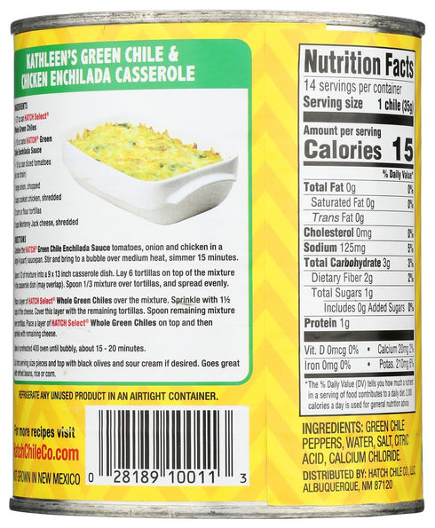 27-Ounce (Pack 3) Hatch Chili Company Hatch Whole Green Chilies