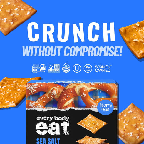 (1 Pack), 15 oz Every Body Eat Gluten Free Pretzels, Sea Salt Pretzel Thins Grain Free, Healthy Vegan Snacks, Dairy