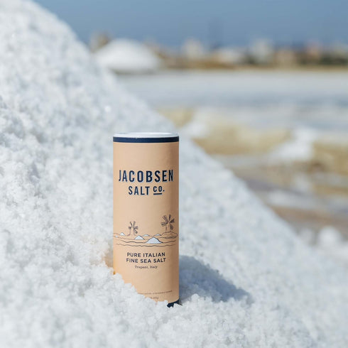 1.8 lb Jacobsen Salt Co. Pure Italian Fine Grain Sea Salt - Real Sea Salt for Cooking, Baking, or Pickling, Gourmet