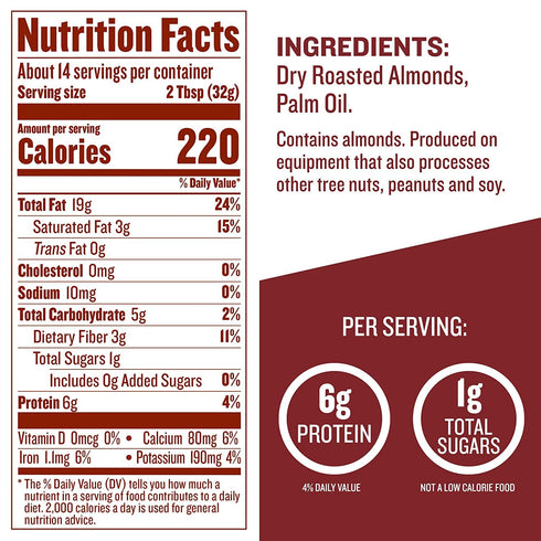16 (Pack 2) Justin's Classic Almond Butter, Only Two Ingredients, No Stir, Gluten-free, Non-GMO, Keto-friendly