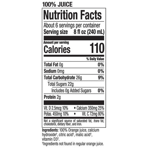 100% 46 oz Tropicana Pure Premium Orange Juice, No Pulp, Calcium and Vitamin D, fl